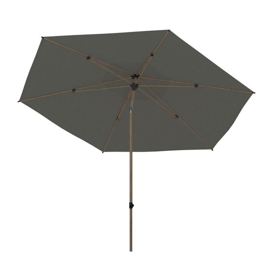 4 Seasons Azzurro Ø300 cm antraciet - houtlook frame stokparasol