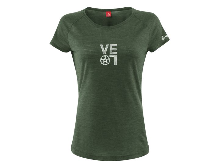 Loeffler Velo Merino dames t-shirt - Olive Green