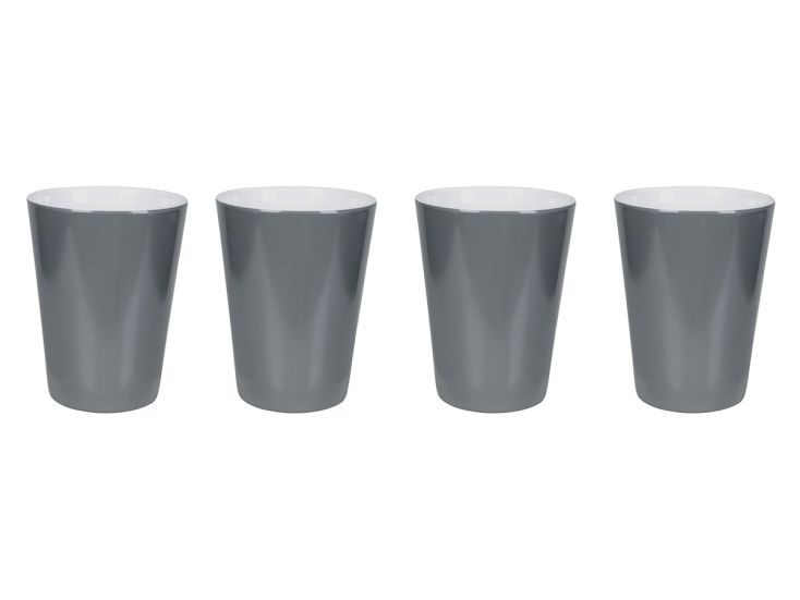Bo-Camp Two-Tone set van 4 melamine bekers - Grey