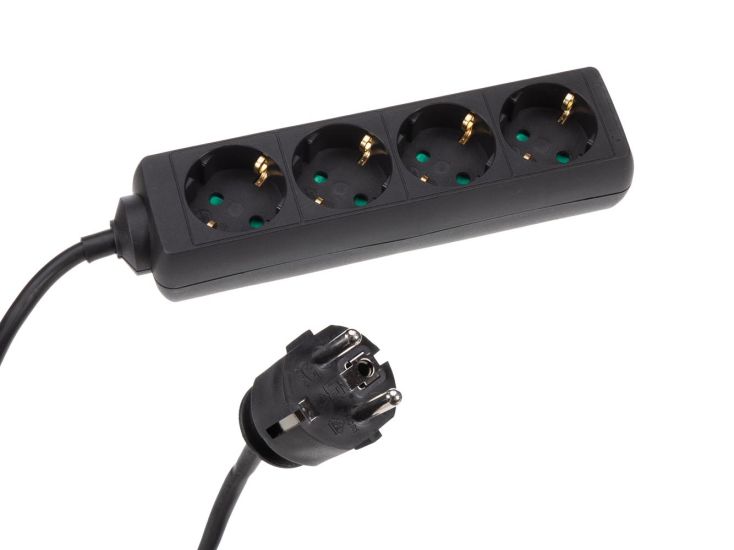 HQ-Power EB4STBHQ-G 4-weg stekkerdoos met krimpkous - 1,5 meter