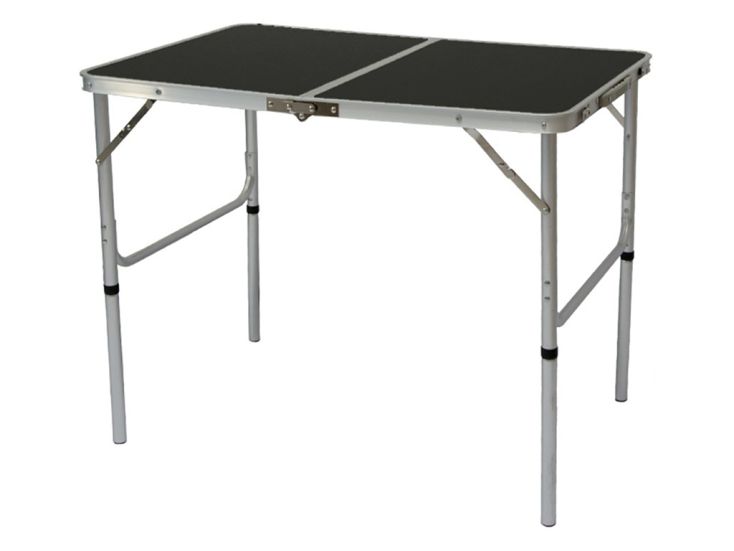 AMANKA 90x60 zilver aluminium kampeertafel in koffer