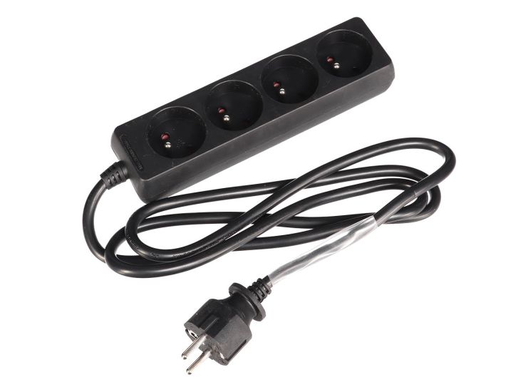 HQ-Power EB4STBNHQ 4-weg stekkerdoos met krimpkous - 1.5 meter