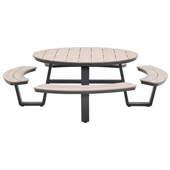 Garden Impressions Sarria Ø148 x 75 - donker grijs picknick set