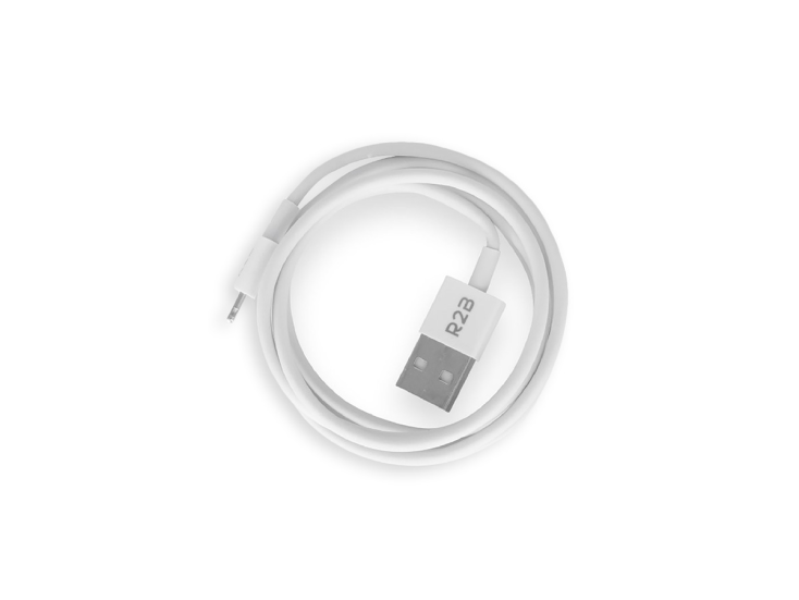R2B 1 Meter Witte USB-A naar Lightning Kabel