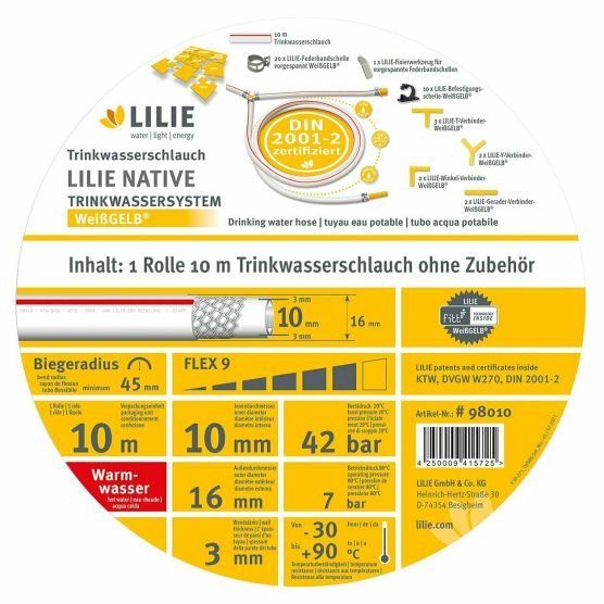 Lilie rode 10m drinkwaterslang