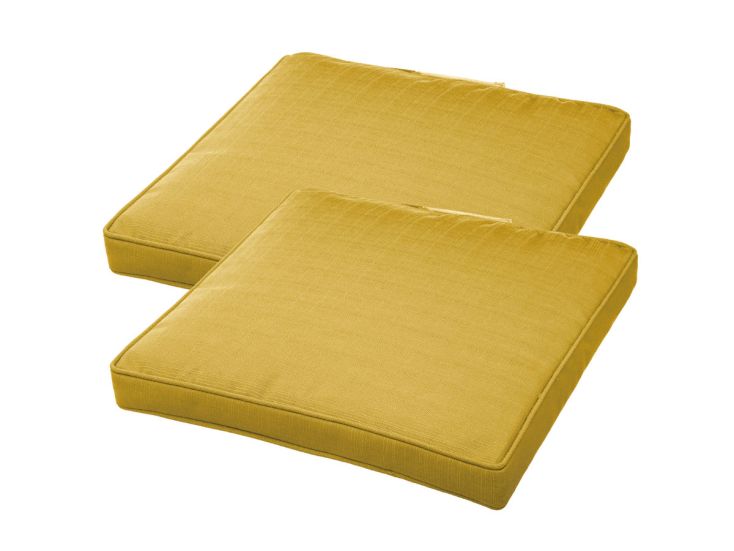 Hesperide HIXA set van 2 tuinkussens met klittenabnd - Yellow