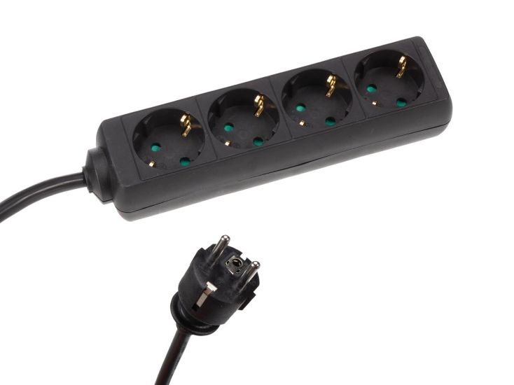 HQ-Power 4-weg stekkerdoos met krimpkous - 5 meter