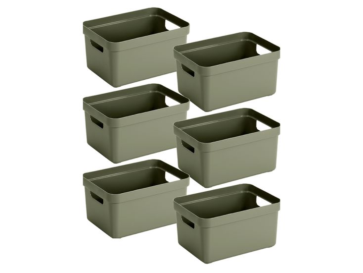 Sunware Sigma home 13 liter Darkgreen opbergbox - Set van 6