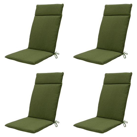 Madison Moss green canvas eco+ Tuinstoelkussen - Set van 4
