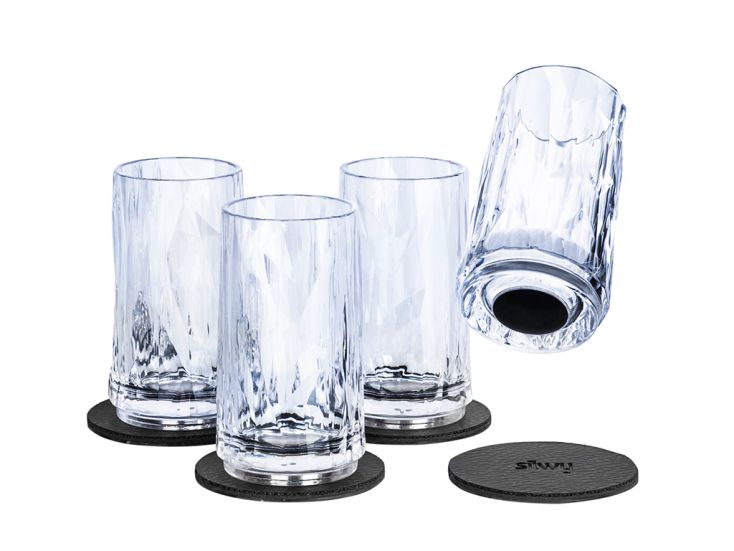Silwy Shot magnetische kunststof glazen - set van 4
