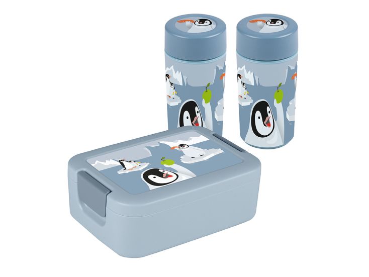 Sunware Sigma home pinguin broodtrommel met 2 drinkbekers