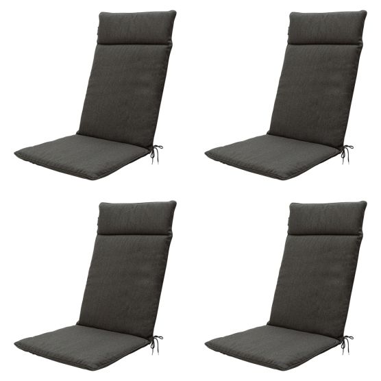 Madison Dark  canvas eco+ Tuinstoelkussen - Set van 4