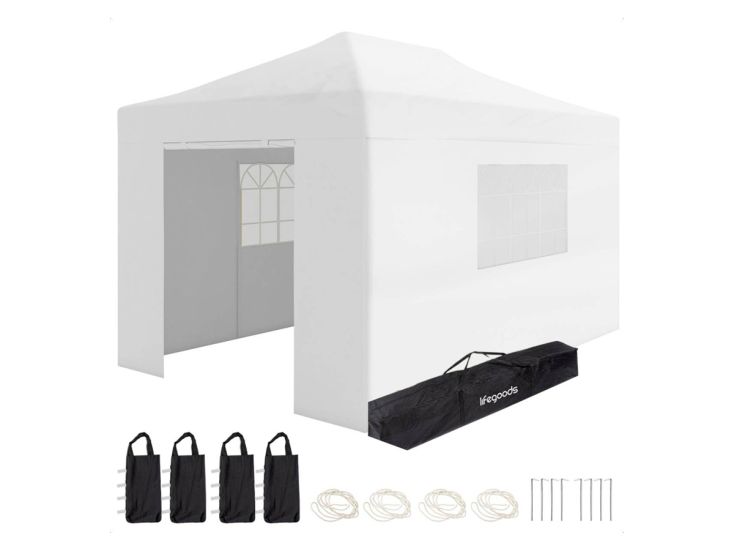 LifeGoods 3 x 4,5 meter partytent met zijwanden - White