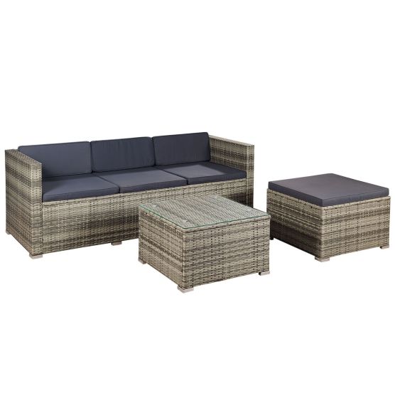 Punta Cana M polyrotan grijze loungeset