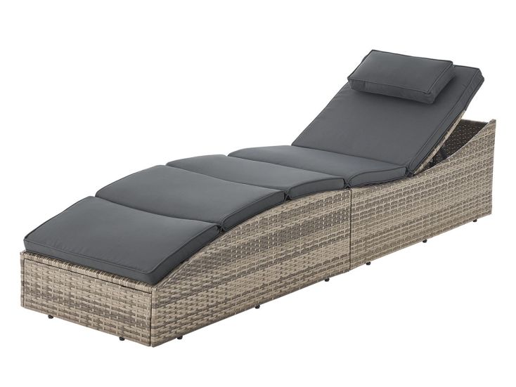 Juskys Lamia polyrotan ligbed - Lightgrey