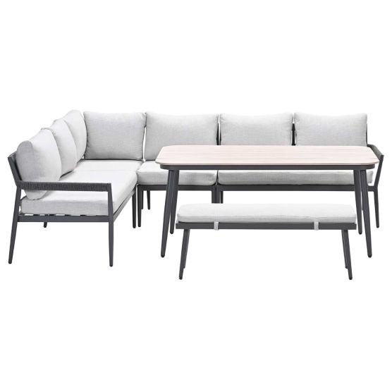 Garden Impressions Tineo donker grijs - 6-delig - loungediningset