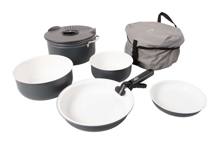 Bo-Camp keramische coating 7-delige camping pannenset