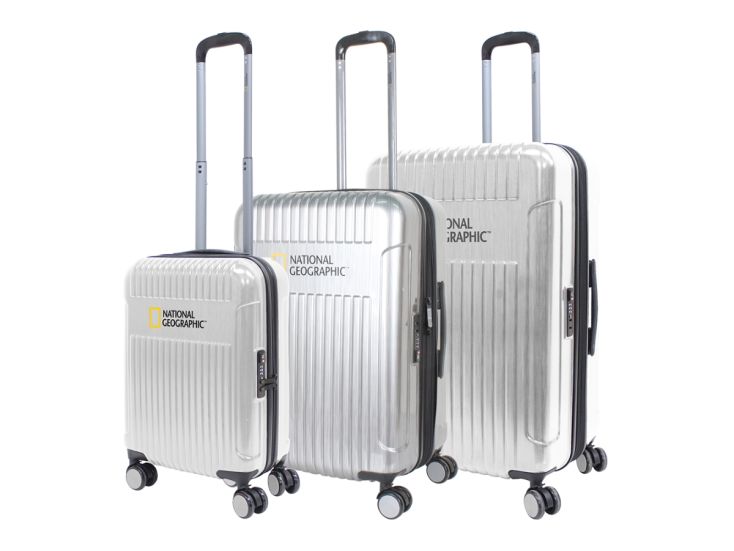 NatGeo Transit 55/67.5/76.5 cm reiskofferset - Silver