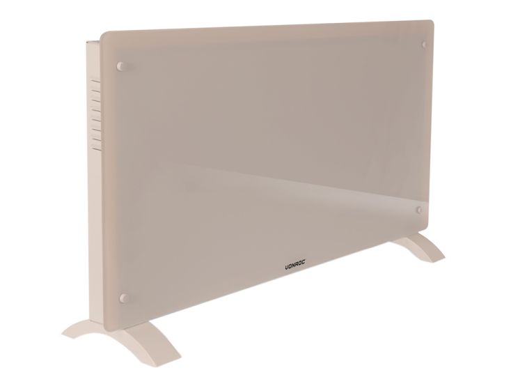 Vonroc 2500 watt convector kachel met glazen paneel - Beige