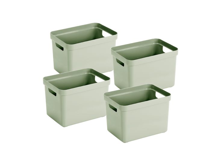 Sunware Sigma home set van 4 18L opbergbox - groen