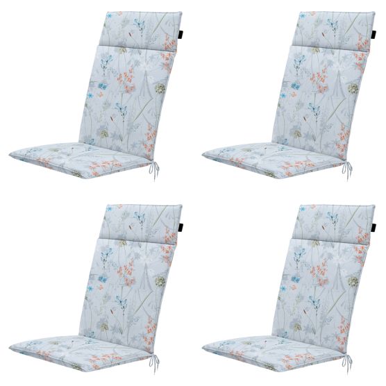 Madison Donna azure canvas eco+ Tuinstoelkussen - Set van 4