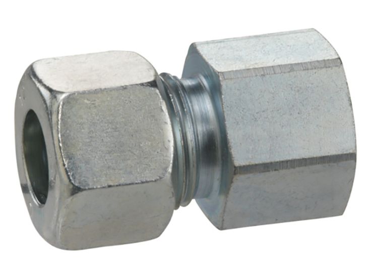 Gimeg rechte aansluiting - 1/2 inch bi x 8/10 knel