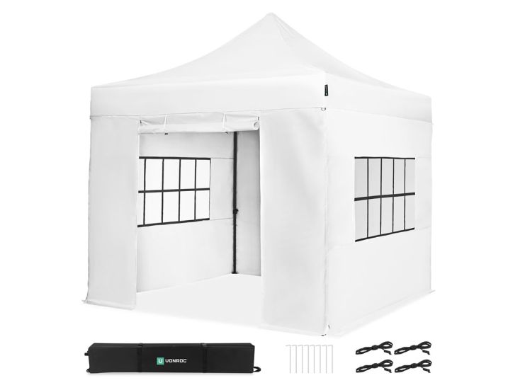 VONROC Premium 3 x 3 Easy-Up partytent met zijwanden - White