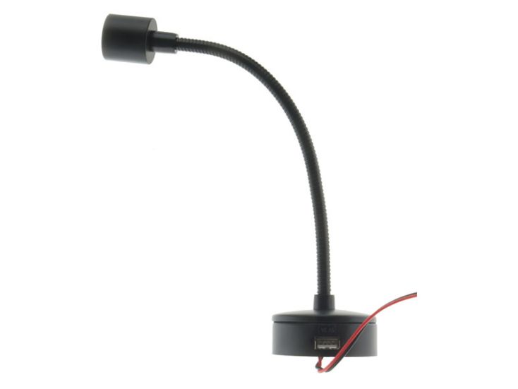 Black Swan LED spot met USB