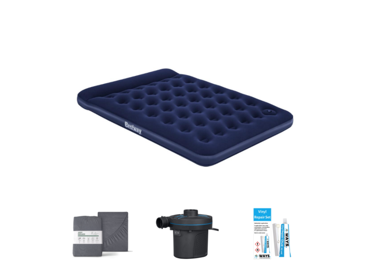 Bestway Voetpomp 203 x 152 cm Luchtbedset - 4-delig