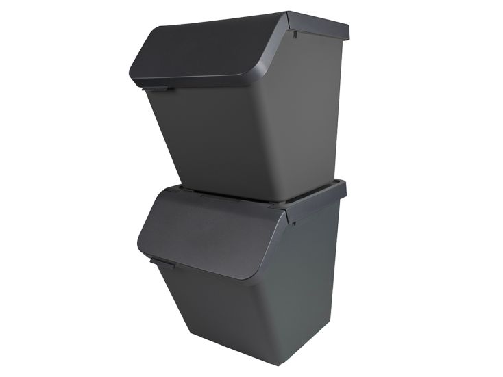 Sunware Sigma 40L Anthracite sorteerunit met deksel - 2 stuks