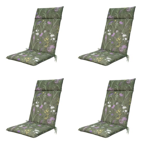 Madison Donna green canvas eco+ Tuinstoelkussen - Set van 4