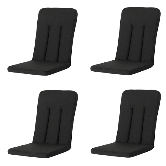 Madison Rib black Tuinkussen - Set van 4