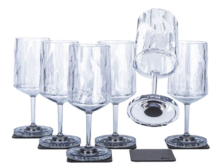 Silwy Wein 200 ml Magnetische kunststof glazen - set van 6