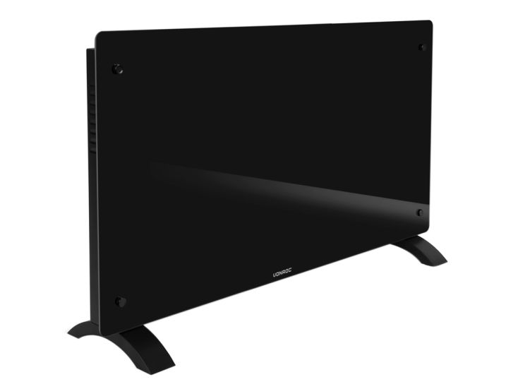 Vonroc 2500 watt glazen paneel convector kachel  - Black