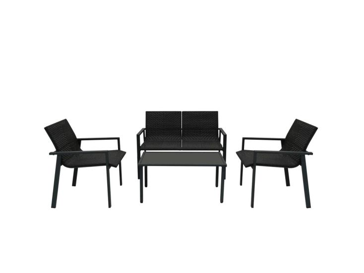 Rotan Terrasmeubilair Tuinset - Zwart