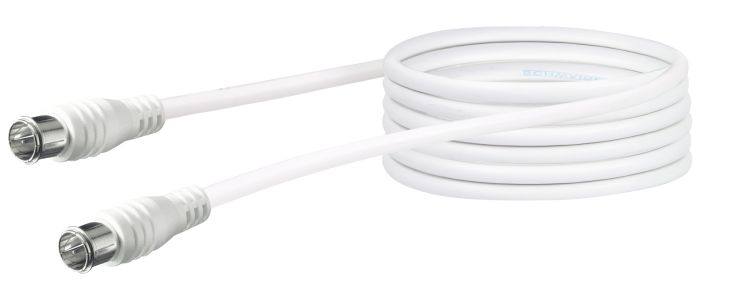 Schwaiger KVCQ50 5 meter witte coaxkabel met snelkoppeling