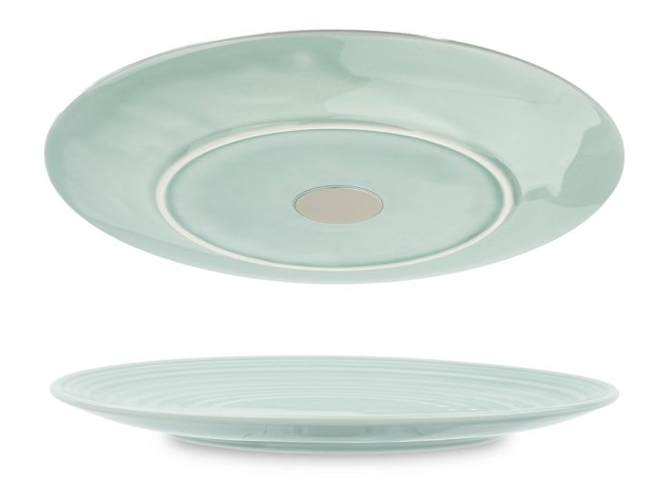 Silwy 23 cm set van 2 magnetisch porseleinen borden - Cyan