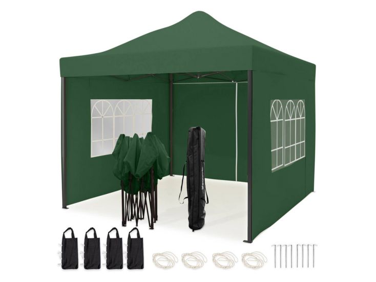 LifeGoods 3x3 m  Zijwanden voor partytent  - Dark Green
