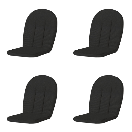 Madison Rib black Tuinkussen - Set van 4