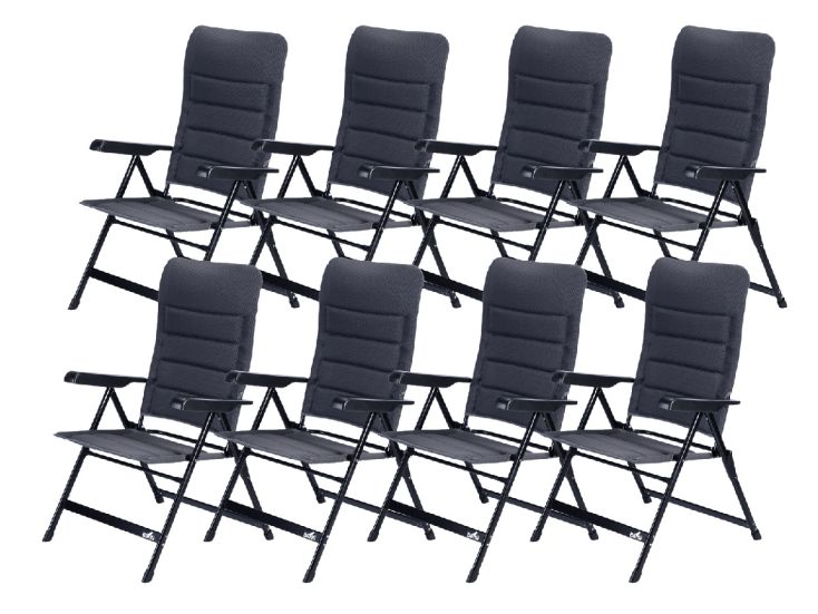 Bardi 7 standen Grey luxe klapstoel - set van 8