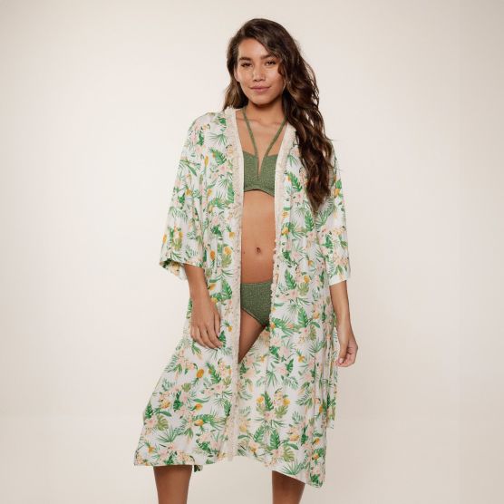LingaDore 7702KM Botanic Print Kimono