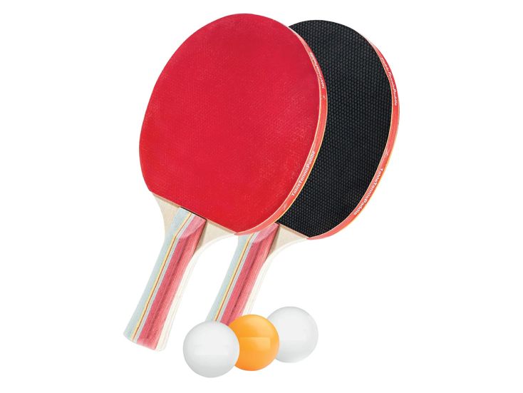 Campingwise tafeltennis set - 2 batjes en 4 ballen