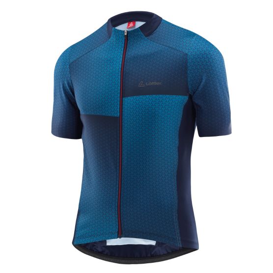 Löffler Flux heren blauw korte mouwen fietsshirt