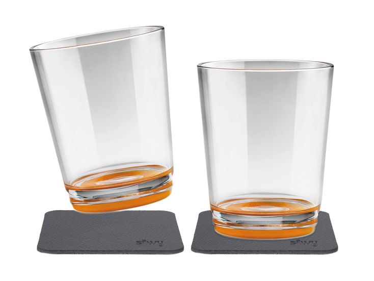 Silwy set van 2 Magnetische drinkbekers - Orange