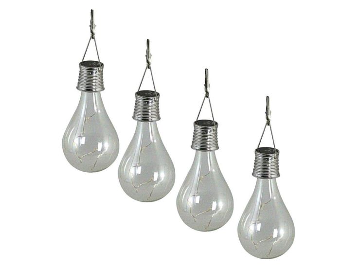 Luxform glazen bol solar tuinlamp - 4 stuks