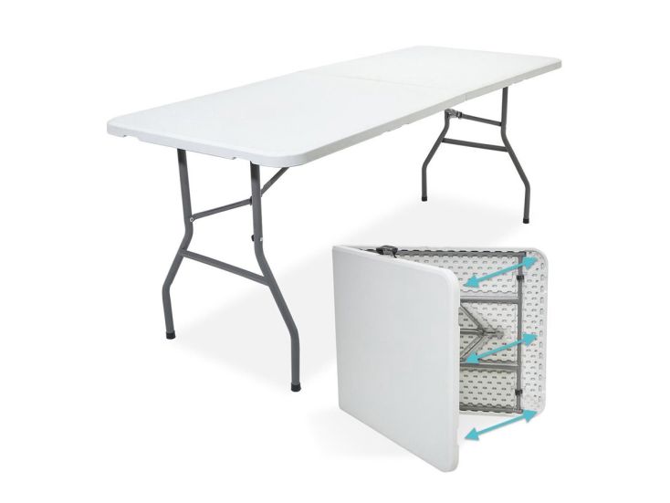 LifeGoods 180x70 cm Inklapbare tafel - White
