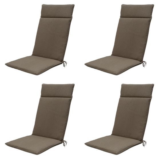 Madison Taupe canvas eco+ Tuinstoelkussen - Set van 4