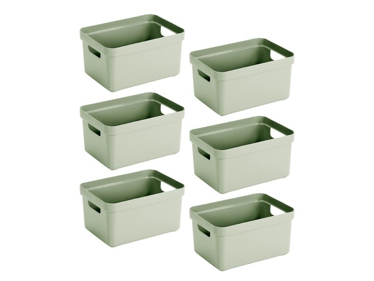 Sunware Sigma home set van 6 5L opbergbox - groen