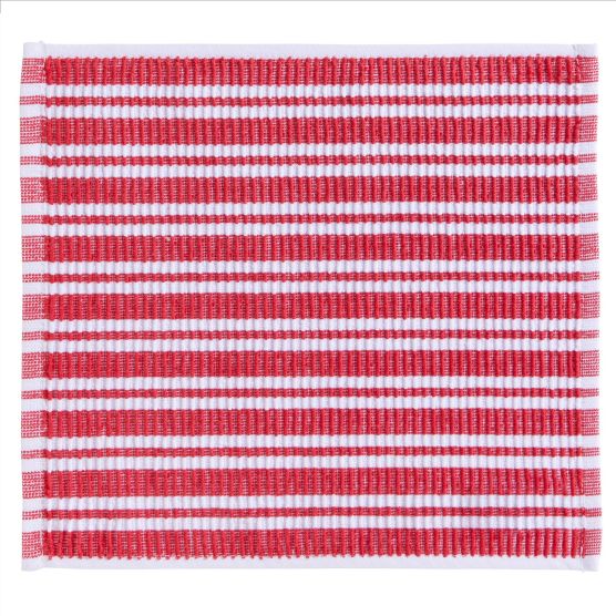 DDDDD Basic Clean 30 x 30 cm 4 gestreepte vaatdoeken - Red