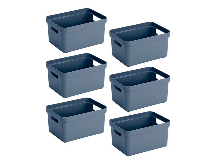 Sunware Sigma home set van 6 5L opbergbox - donker blauw